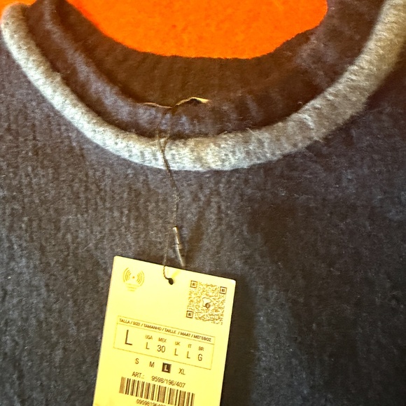 Zara navy blue open back soft knit sweater NWT - Picture 8 of 11